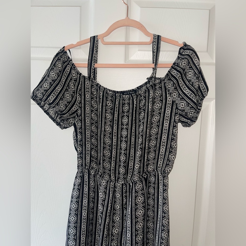 As U Wish Black and White Patterned Jumpsuit - Picture 5 of 11